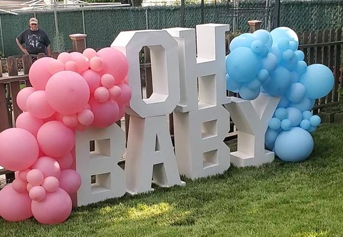 big letters for baby shower