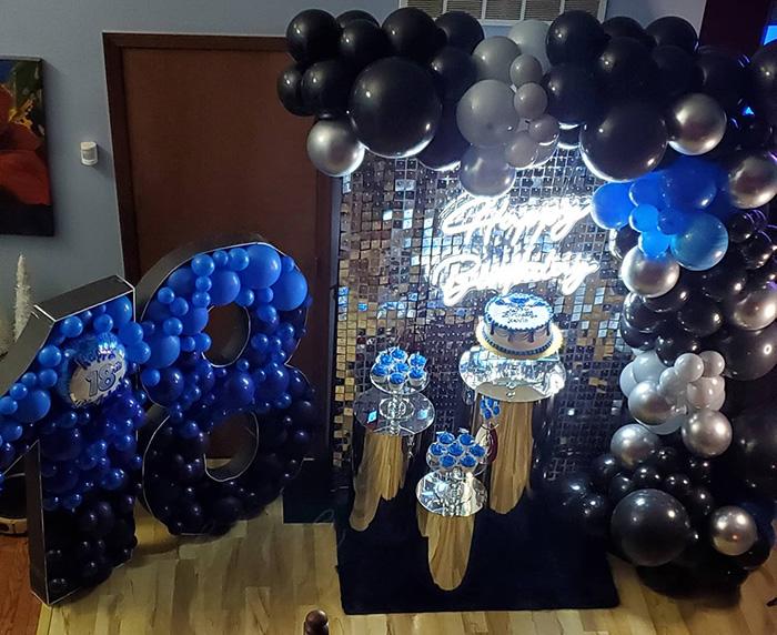 Black and Blue Birthday Package