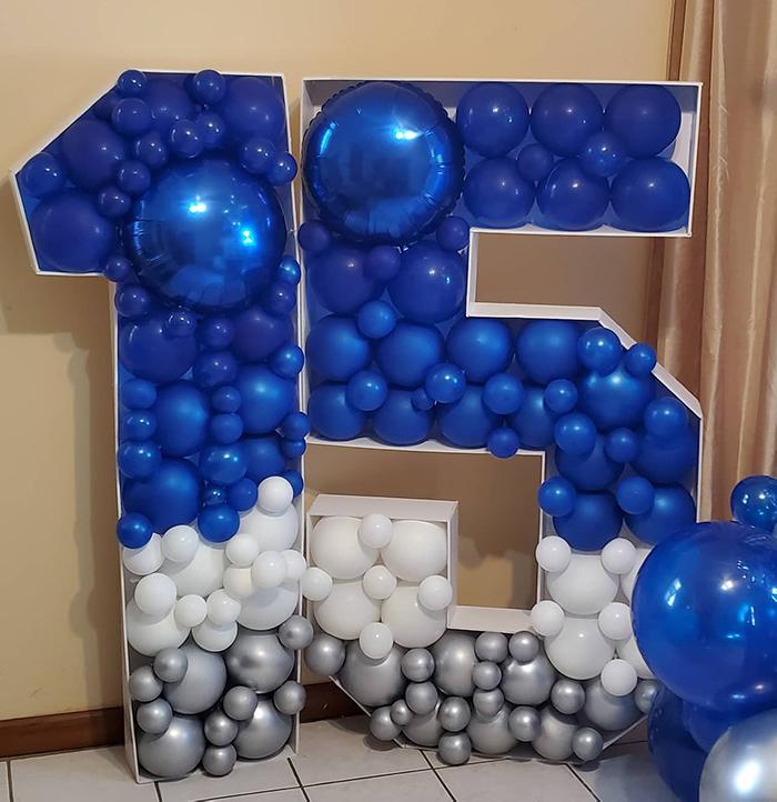 Balloon filled numbers