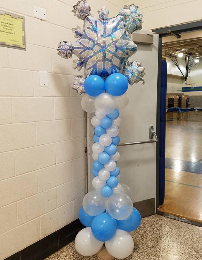 Snowflake balloon columns